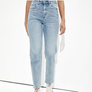 AE Stretch Straight Leg Mom Jeans